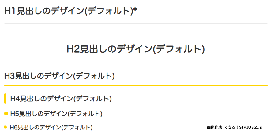 SIRIUS2 ポップテンプレートの見出しデザイン一覧